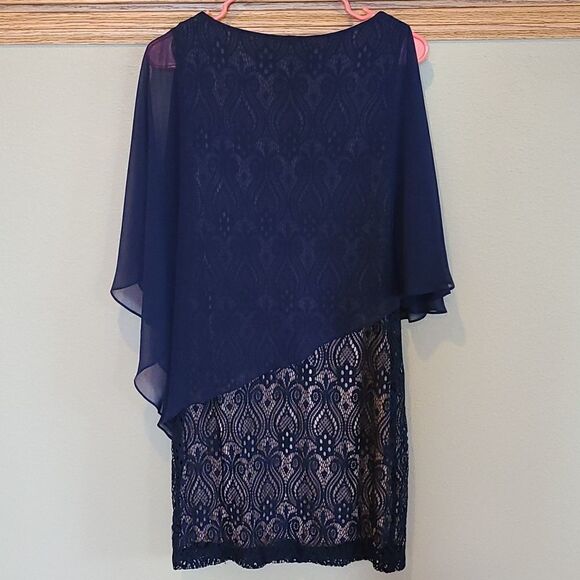 Connected‎ apparel womens navy blue cocktail sleeveless dress size 8p - Picture 4 of 5